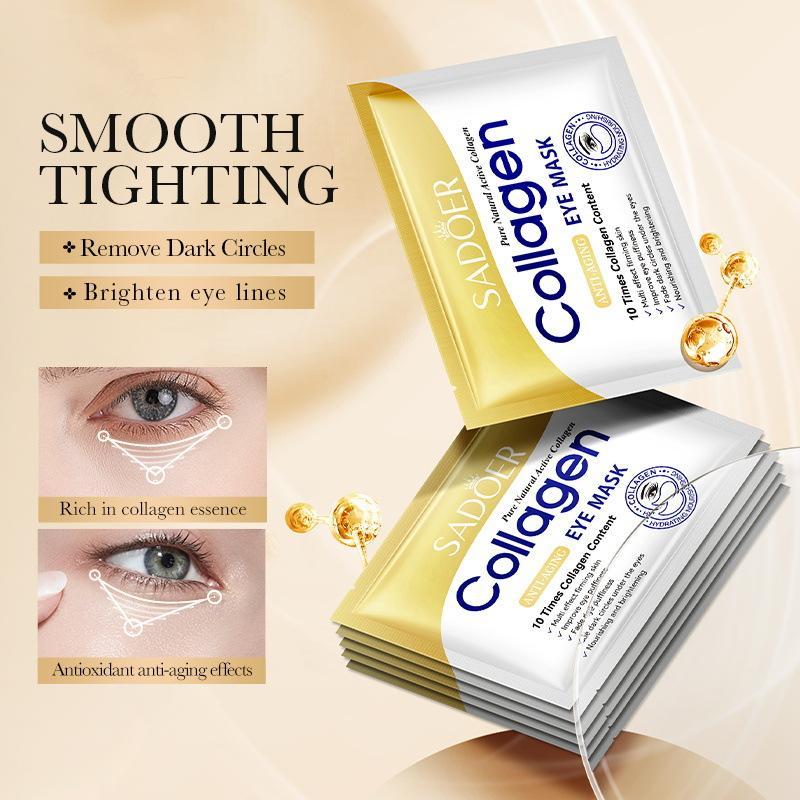 20pcs (10 Pairs) Collagen Eye Masks – Banish Dark Circles + Bags! Hydrate & Firm Eyes