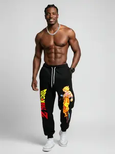 Anime Print Casual Pants, Go-Ku Graphic Pants, Men's Heavyweight Pants, Women's Stylish Skinny Jogger Pants with Drawstring Waist