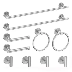 10 Piece Brushed Nickel Bathroom Accessories Set, 16 inch Brushed Nickel Bathroon Hardware Set Towel Bar Ring Toilet Paper Holder Robe Towel Hook SUS304 Stainless Steel