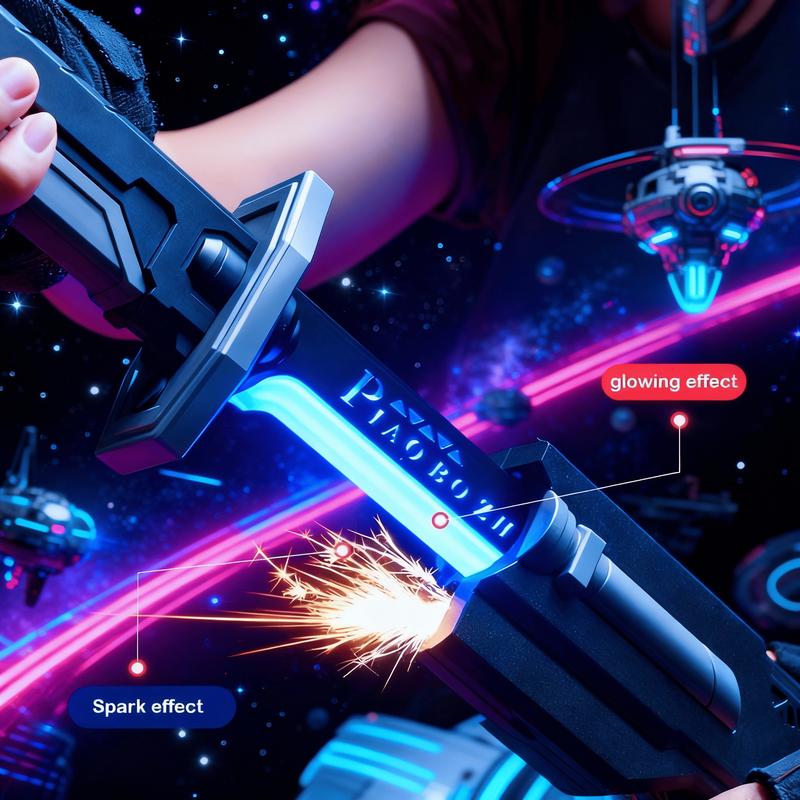 Cyberpunk Neon Sword Lightsaber Toy 31.5" Spark Blade Sound & Fog Eight-Color Streaming Light Effect Type-C Rechargeable for Rave, Cosplay & Display