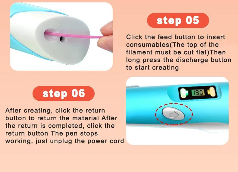 New Generation LED Display Electronic 3D Printing Pen Three-Dimensional Graffiti Painting Tool DIY Smart Toy Birthday Gift