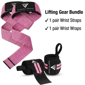 Lifting Straps & Wrist Wraps (Bundle) Superior Support for Weightlifting & Gym Workouts - for Men and Women