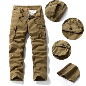 Retro Washed Tactical Cargo Pants—A Classic Choice for Daily Wear, Outdoors, and Commuting—Featuring Multiple Pockets, Elastic Waistband with Drawstring, and Stain-Resistant, Durable Fabric.