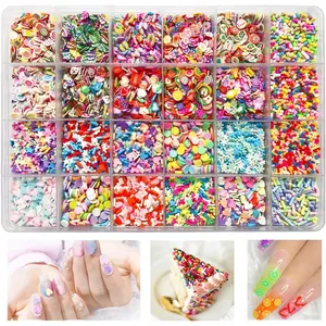 Fake Sprinkles Fruit Nail Art Slices Clay Sprinkles Polymer Slices Faux Sprinkles DIY Nail Art Supplies Making Kit Decoration Arts Crafts for Nail Art and Cellphone Decorations (24 Styles) springtok