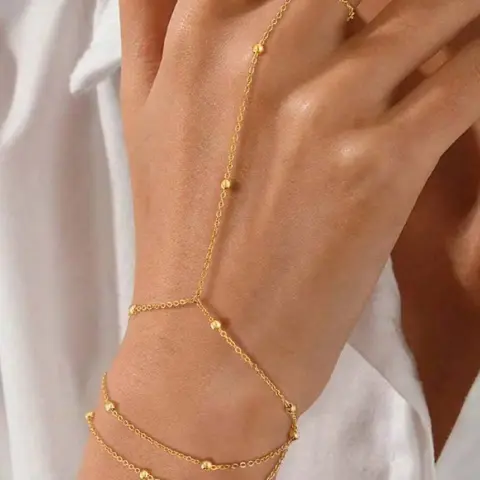 Premium Stainless Steel Color Beaded Linked Bracelet, Fashionable Low Allergy Suitable for Daily Wear, Perfect Gift, Daily Stylish Jewelry