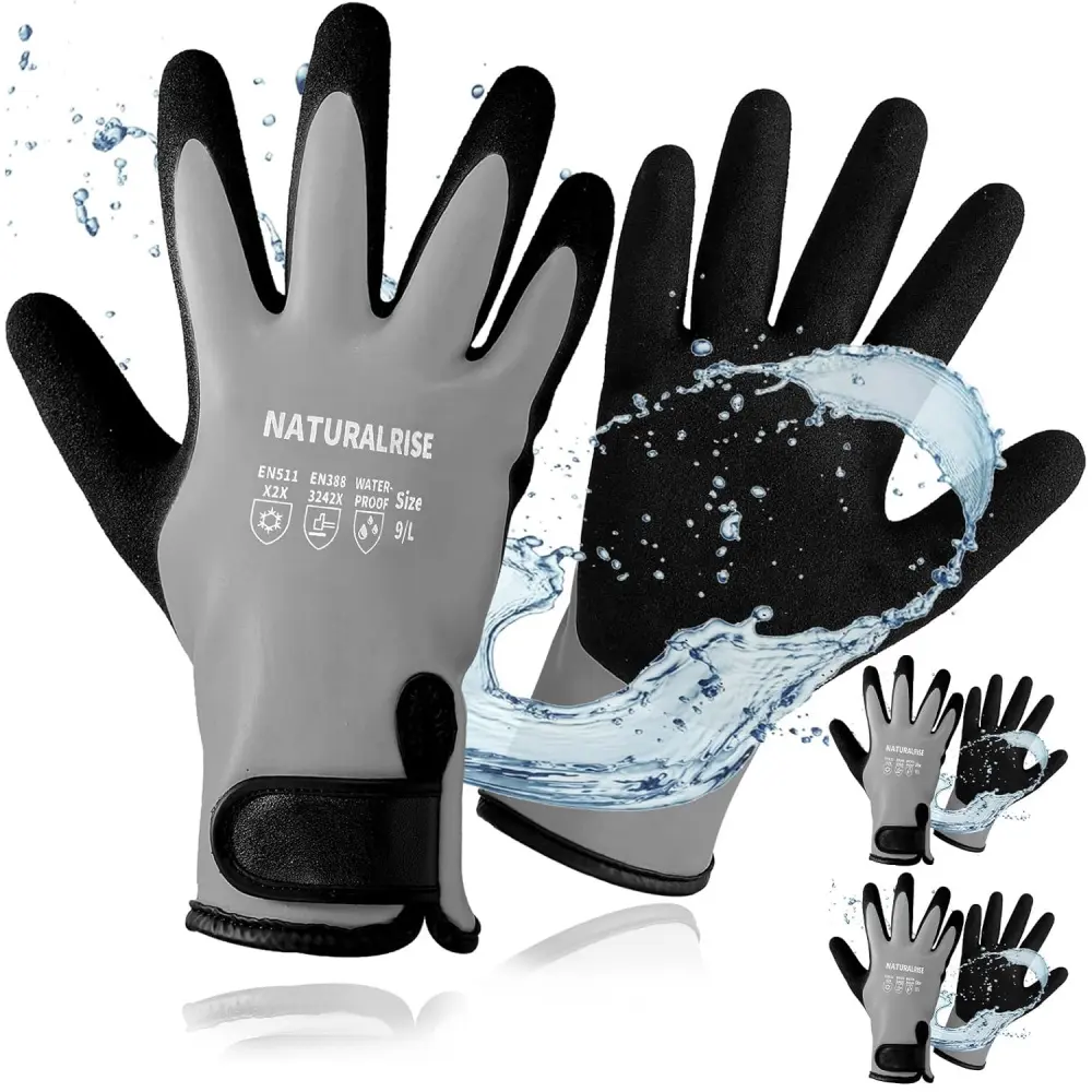 100% Waterproof Gloves for Men & Women,Winter Work Gloves with Grip for Cold Weather