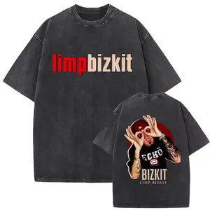 Washed Vintage Rock Band Limp Bizkit Significant Other Print T-shirts Men's Women Hip Hop Retro Oversized Short Sleeve T Shirts
