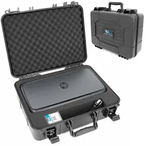 CASEMATIX Portable Printer Carry Case for HP Officejet 250 Wireless Mobile Printer Durable Hard Shell Protection - Ink Cartridges & Power Cable Storage