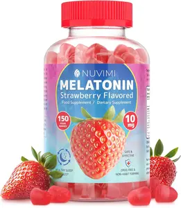 Melatonin Gummies - 10 mg Strawberry Flavored Dietary Food Supplement to Help Support Sleep - 150 Vegan Gummies