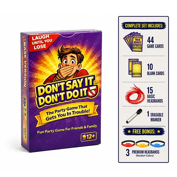 Don't Say It, Don't Do It! Party Game SET- Hilarious Forehead Card Game for Adults & Teens, Perfect for Game Nights, Parties & Gatherings