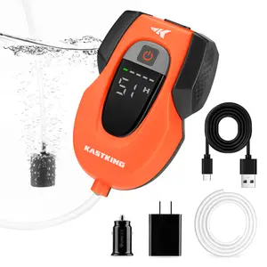 KastKing Li3 Aerator Pump - Rechargeable Battery, Real-Time Display, Multiple Airflow Settings, Aerator for Fish and Bait Buckets, Live Bait Aerator and More