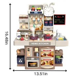 Pretend Play Kitchen Set | Large Interactive Toy Kitchen with Realistic Cooking Accessories & Sounds | Educational Role Play for Toddlers & Kids | Perfect Gift for Boys & Girls | Develops Imagination & Motor Skills miniature things