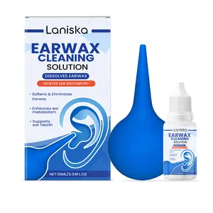 Laniska Ear Drops Set Daily Gentle Care Ear Cleaning Solution with Glycerin & Betaine Salicylate for Earwax Removal and Noise Reduction