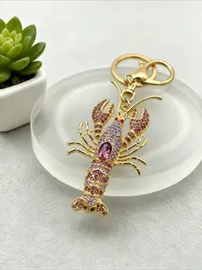 1PC Unique Creative Keychain Lobster Shape Pendant Fashion Charm Keyring for Gift