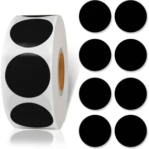 800 Pcs 1 In Black Round Color Coding Dot Stickers Labels for Office, Student Classroom and Other Scenarios