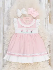 Flamingo Smocked Ruffle Dress