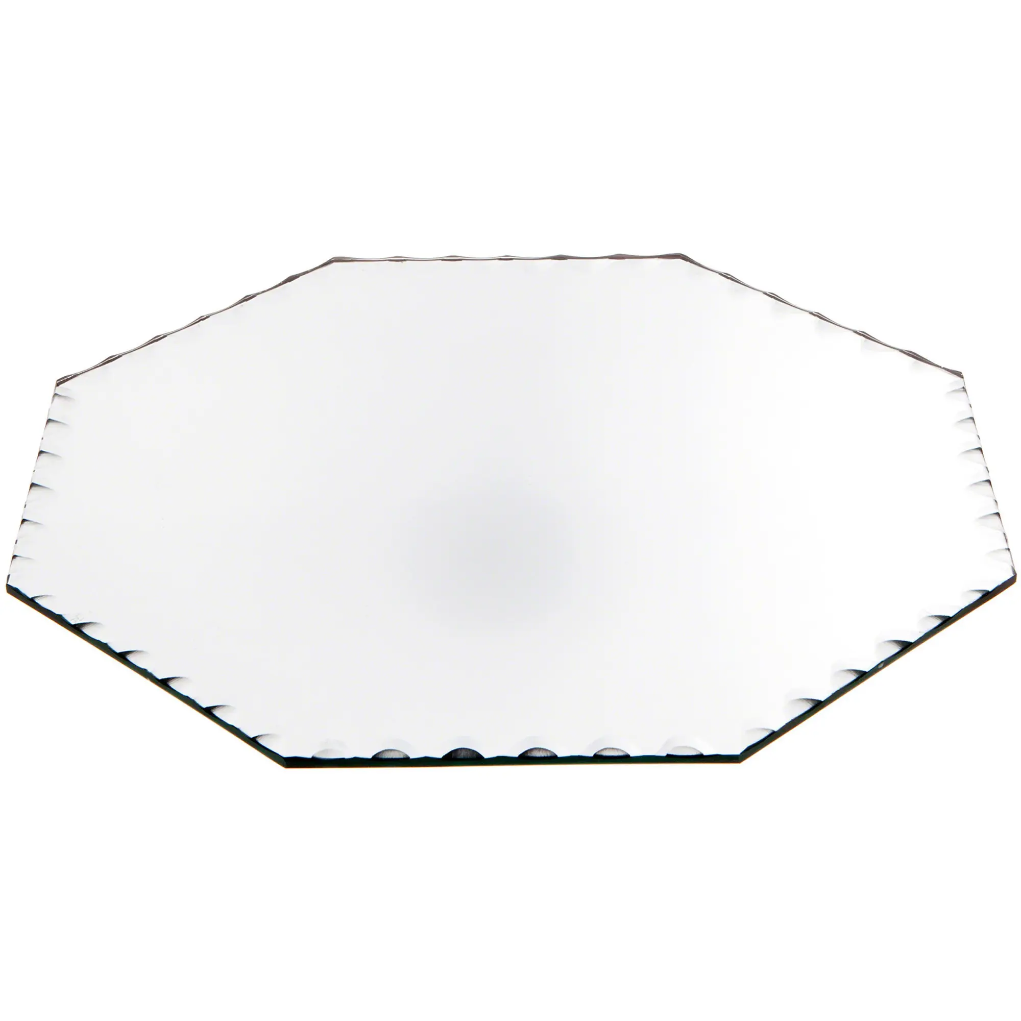 Plymor 10" Octagon, 3mm Thick Beveled Scalloped Glass Mirror