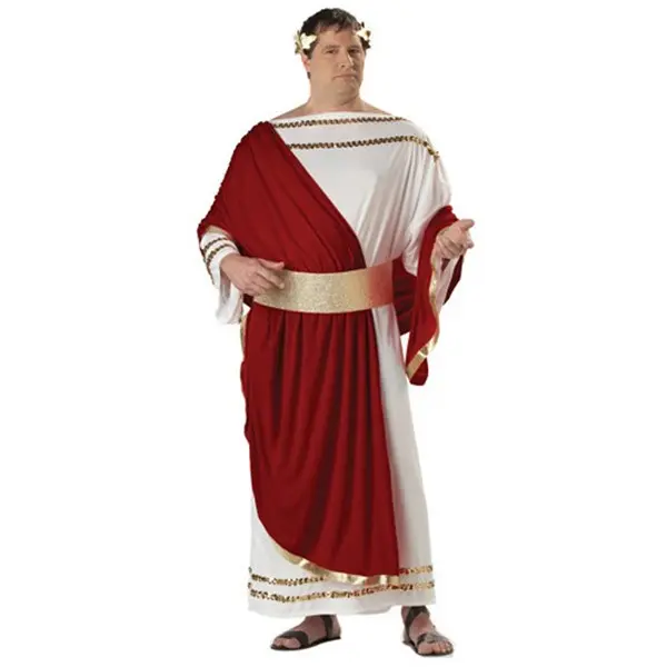 HalloweenCostumes Men's Plus-Size Caesar Costume Clothes Set, Sequin-Accented, Leather & Premium Fabric for Special Occasions