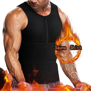 Men Sauna Suit with Waist Trainer Body Shaper Sweat Vest Gym Workout Exercise Shapewear Tank Tops Neoprene80% Nylon20%