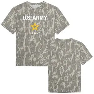 U.S. Army Camo T-Shirt, Wood Bark Pattern Graphic Tee, Unisex Military Fan Apparel, Vintage U.S. Army Camo Tee, Retro Wood Bark Pattern Graphic Shirt for Men & Women