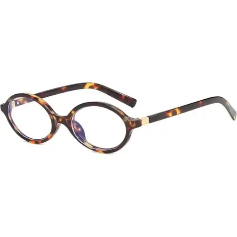 2026 New Unisex 70s Retro Vibe Small Oval Flat Top Blue Light Blocking Sports Eyewear - PC Polycarb. Frame, Lightweight Glasses, Tortoiseshell Glasses, 145x38mm, Daily Office Screen Use, Father's Day Gifts