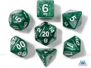 Ranger Green | Pearled, Acrylic Dice Set (7) | Dungeons and Dragons (DnD)