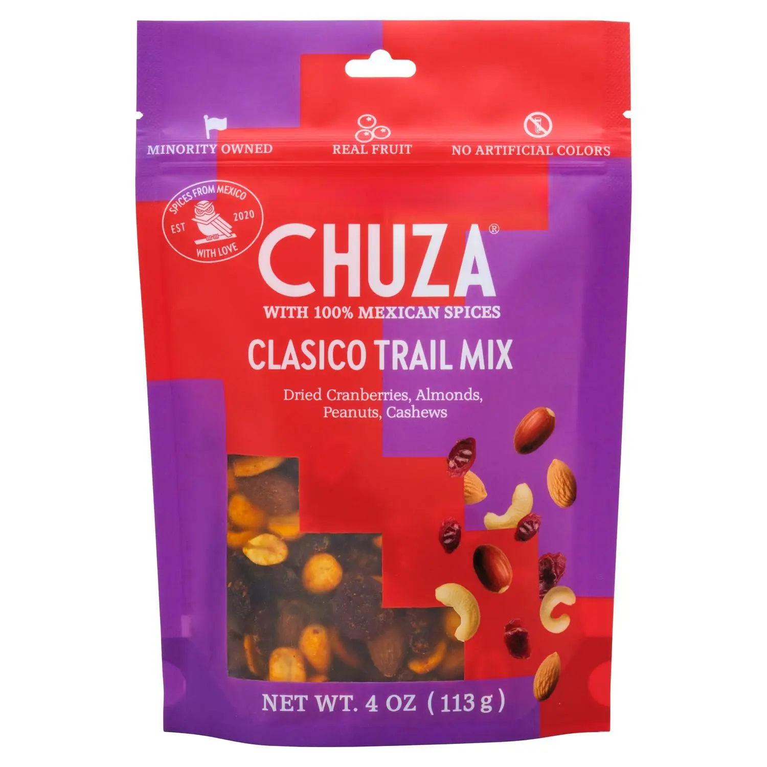 CHUZA Clasico Trail Mix - Dried cranberries, almonds, peanuts, and cashews