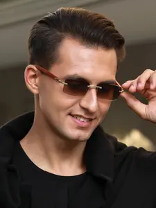 1 Pair Summer Square Frameless Sunglasses, Classic Shades, New Fashion Travel Accessories for Women & Men, Lightweight and Durable for Outdoor Sun Protection Glasses for Daily Use