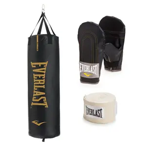100lb Elite Heavy Punching Bag, Glove and Wrap Bundle