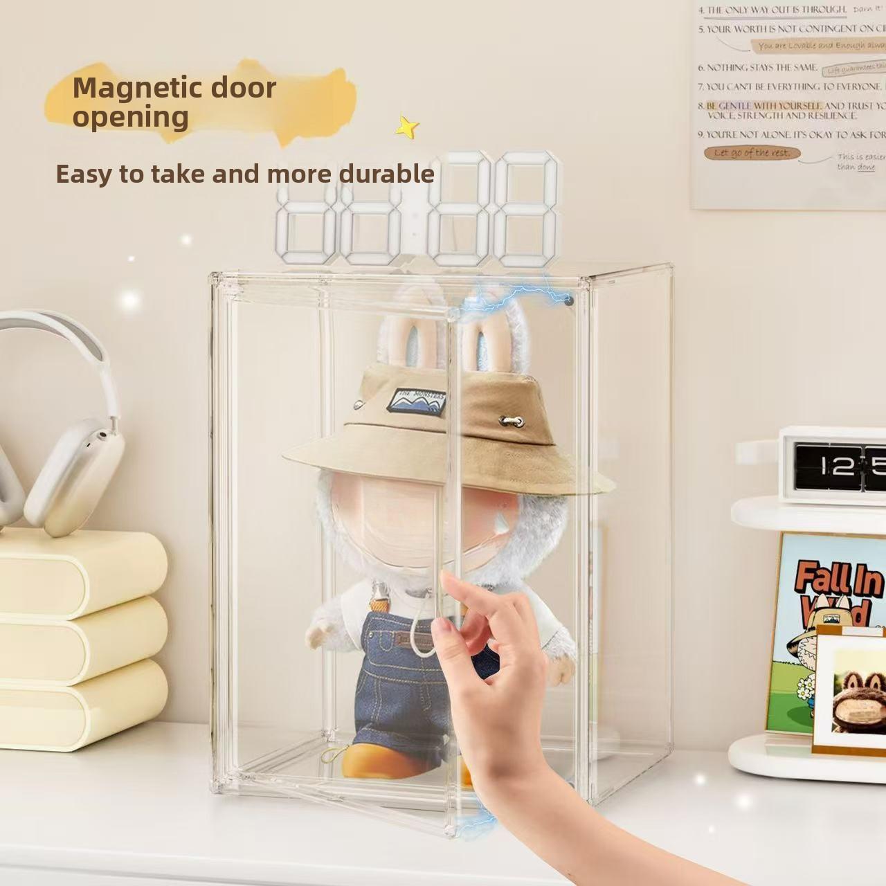 1/2pcs Le bubu 15.75-inch Large Summer Display Blind Box Storage Display Case, Lebubu Transparent Acrylic Display Cabinet, Collectibles Display Cabinet