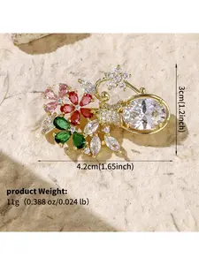 New zircon brooch fashion wedding suit accessories niche jewelry wheat butterfly corsage pin for women
