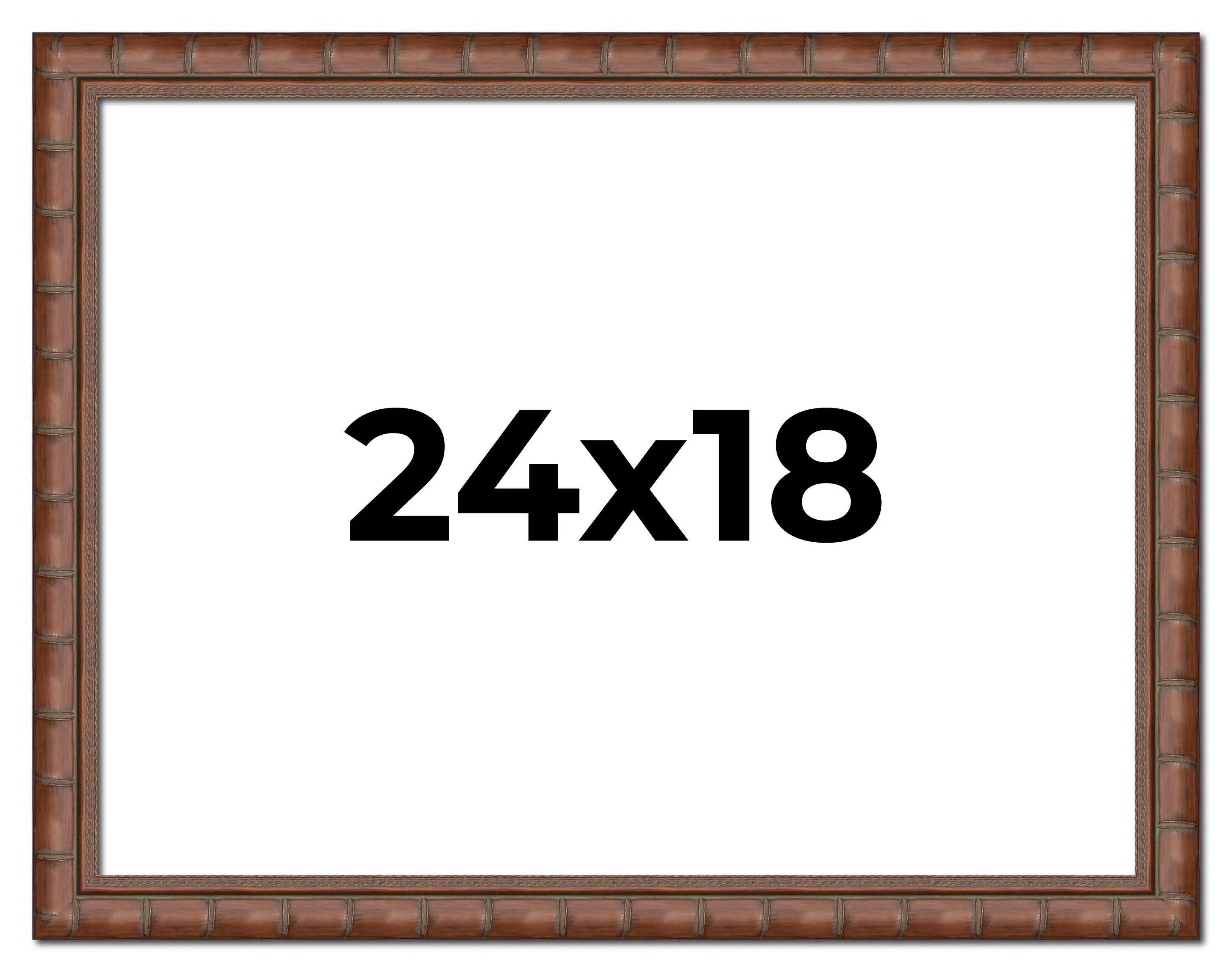 24x18 Brown Modern Bamboo Picture Frame - UV Acrylic, Foam Board Backing, Hanging Hardware