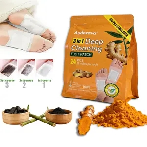 Natural Bamboo Detox Foot Pad 24-Piece Upgraded Set with Ginger Powder for Improved Sleep Foot Care Detoxifying Relaxing Metabolism relief stress toxin removal