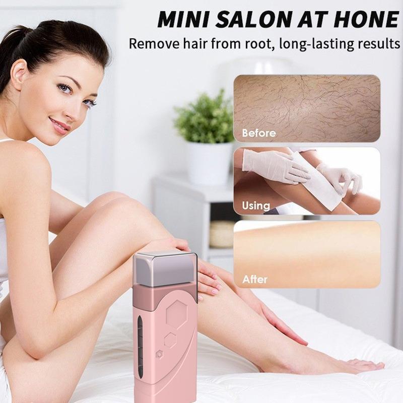 Roll On Wax kit,Waxing Kit for Women, Wax Roller, Roll On Wax Warmer for Hair Removal,at Home Waxing Kit for body face leg ,Soft Wax Heater