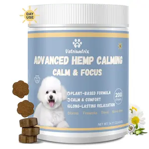 Vetriuntrix Calming Chews for Dogs, Dog Calming Chews to Help Reduce Stress, Dog Anxiety Relief Soft Chews for Fireworks, Storms, Thunder, Barking, Separation, 200 Count