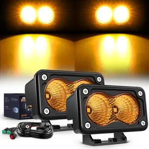 Nilight Motorcycle Amber Led Pods 2PCS 3Inch Flood Light Led Offroad Fog Light 1070LM Driving Light Auxiliary Light w/18AWG DT Wiring Harness Kit for ATV Truck Boat Tractor Forklift High Lumen Headlight Headlight Waterproof dealsforyoudays tiktokshopsprin