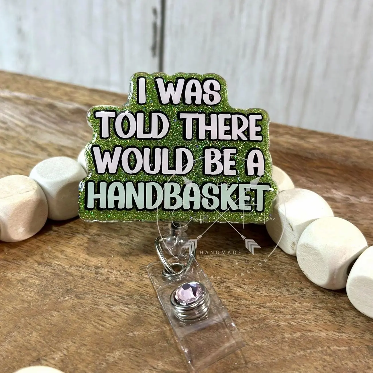 Funny Handbasket Badge Reel: Nurse Swivel Alligator Clip