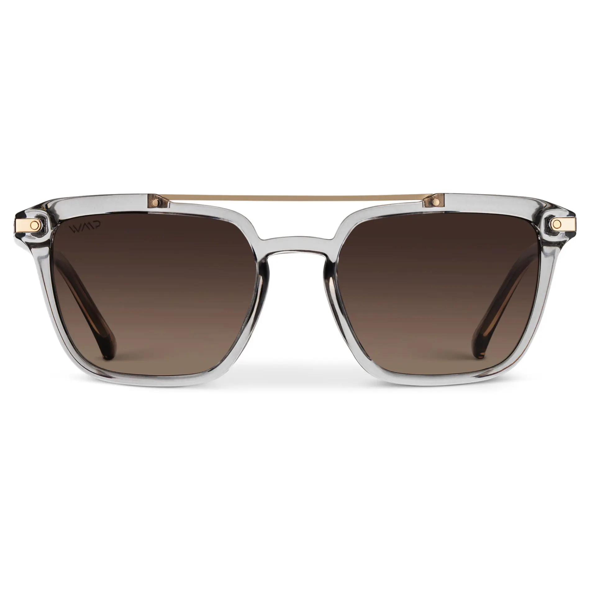 WMP Eyewear Connor Men's Bold Square Shades - Geometric Polycarbonate Frame with Metal Double Bridge, Polarized Shades with 100% UV Protection