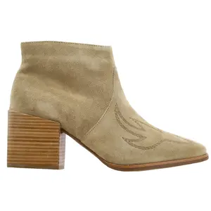 Matisse Womens Vox Pointed Toe Zippered Casual Boots Ankle Mid Heel 2-3" - Beige