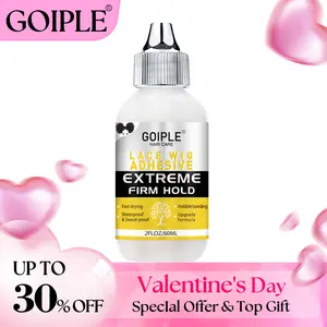 【Valentinesdaygift】Goiple Waterproof Lace Glue for Wigs - 60ML Strong Hold, Fast Dry Transparent Glueless Straight Hair Hair Weft Extensions