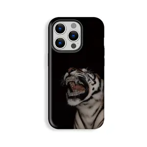 Stylish Hard Phone Case with Millennial Style Crystal Teeth Tiger Roaring Pattern, Y2k, Cool Protective Case, Gift for Him or Her, Shockproof, Double Shell Anti-drop, Wear Resistant, Phone Case Suitable for Iphone 11/12/13/14/15/16/17 Pro Promax Plus Air