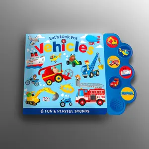 Interactive Hardbound Vehicle Sound Book - 6 Engaging Vehicle Sounds, Bright Illustrations, Toddler Busy Book, Preschool Early Learning Resource, Preschool Learning Book