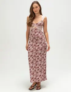 FULL TILT Floral Mesh Womens Maxi Dress