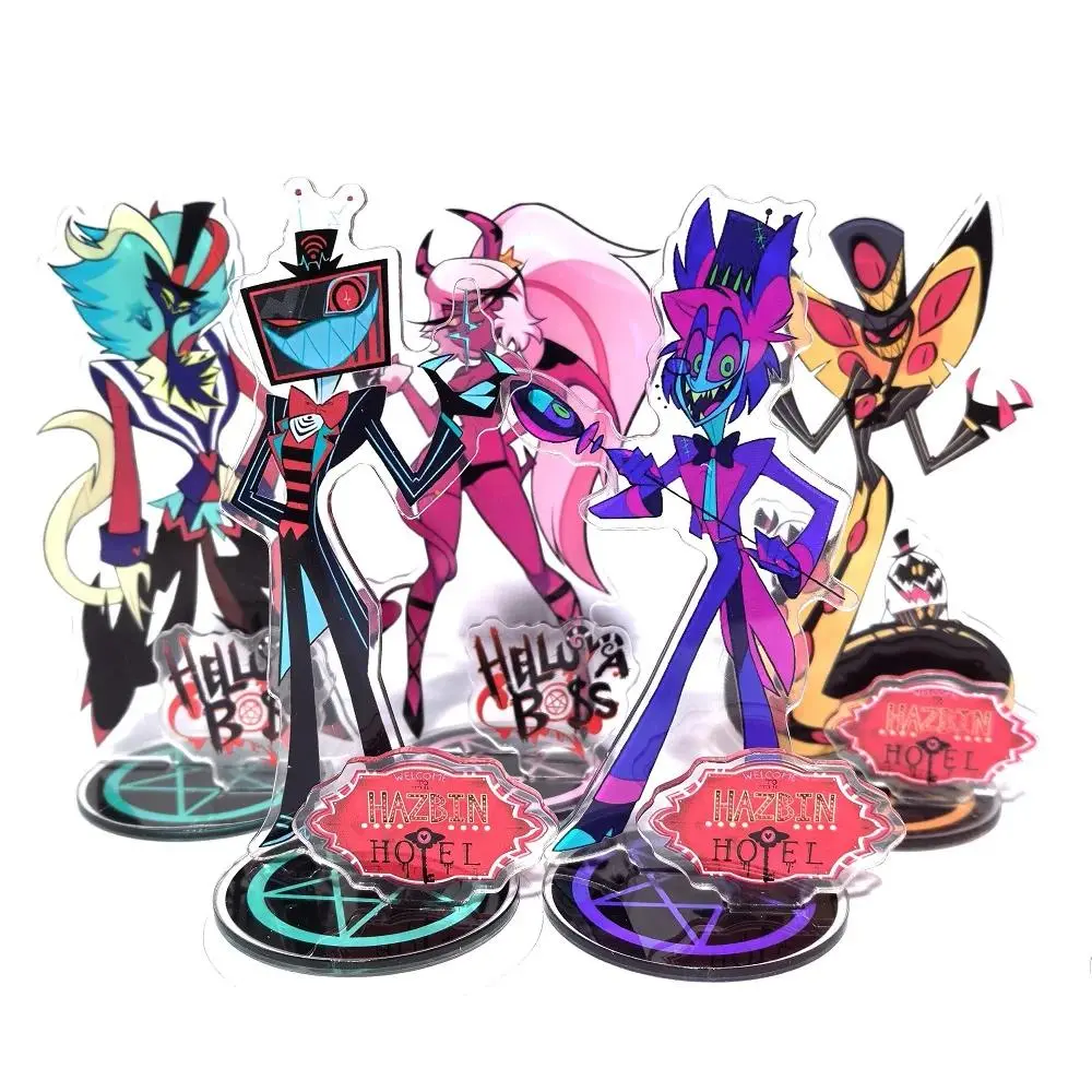 15CM New Hazbin Hotel Charlie Morningstar & Vaggie Acrylic Stand Figurines, Collectible Desktop Sign Model Decorations, Home Supplies Gifts, Collectible Figurines