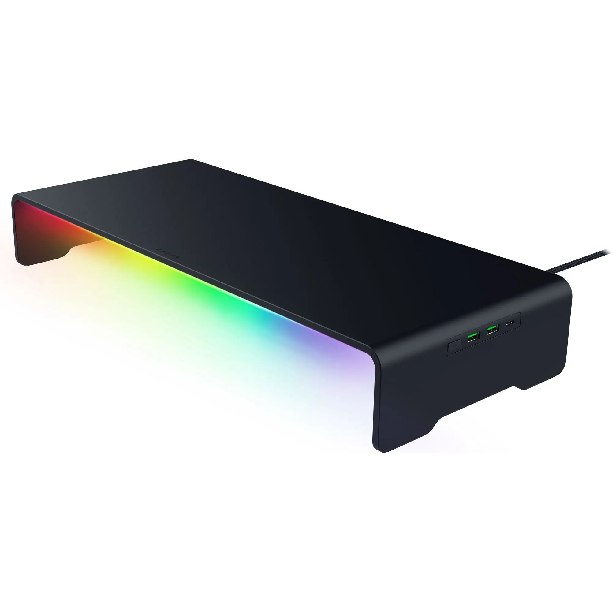Razer Chroma Aluminum Gaming Monitor Stand - Mount, Computer Stand, PC Gaming Setup Accessory with 4-Port Hub for Dual Monitor Setup Compatibility, Monitor Mount, Usb Hub