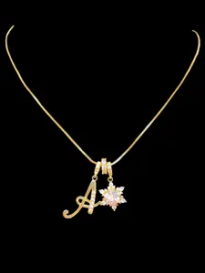 Women Letter Pendant Necklace , Adjustable 18-20 Inch Chain, Elegant Valentine's Day Gift, Fashion Jewelry Daily Wear for Women and Girls