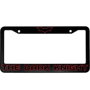 The Dark Knight (w/ Bat Symbol) Black Aluminum Car License Plate Frame, Car Accessories
