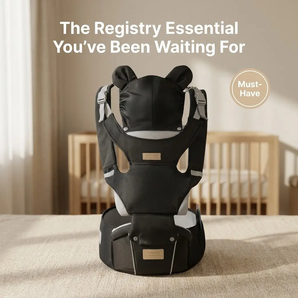 AINOMI 6-in-1 Baby Carrier with Hip Seat, Newborn Baby Carrier 7-45 lbs, Ergonomic Infant Carrier Backpack, Adjustable Hands Free Baby Carrier for Mom Dad Travel Outdoor
