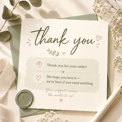 Umex Complimentary Insert Message Card - Card Design Thanks Note for Toenail Care Customers, Office Stationery Greeting Accessory