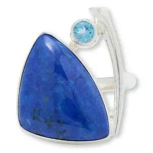 Mine Finds by Jay King Sterling Silver Lapis and Blue Topaz Ring